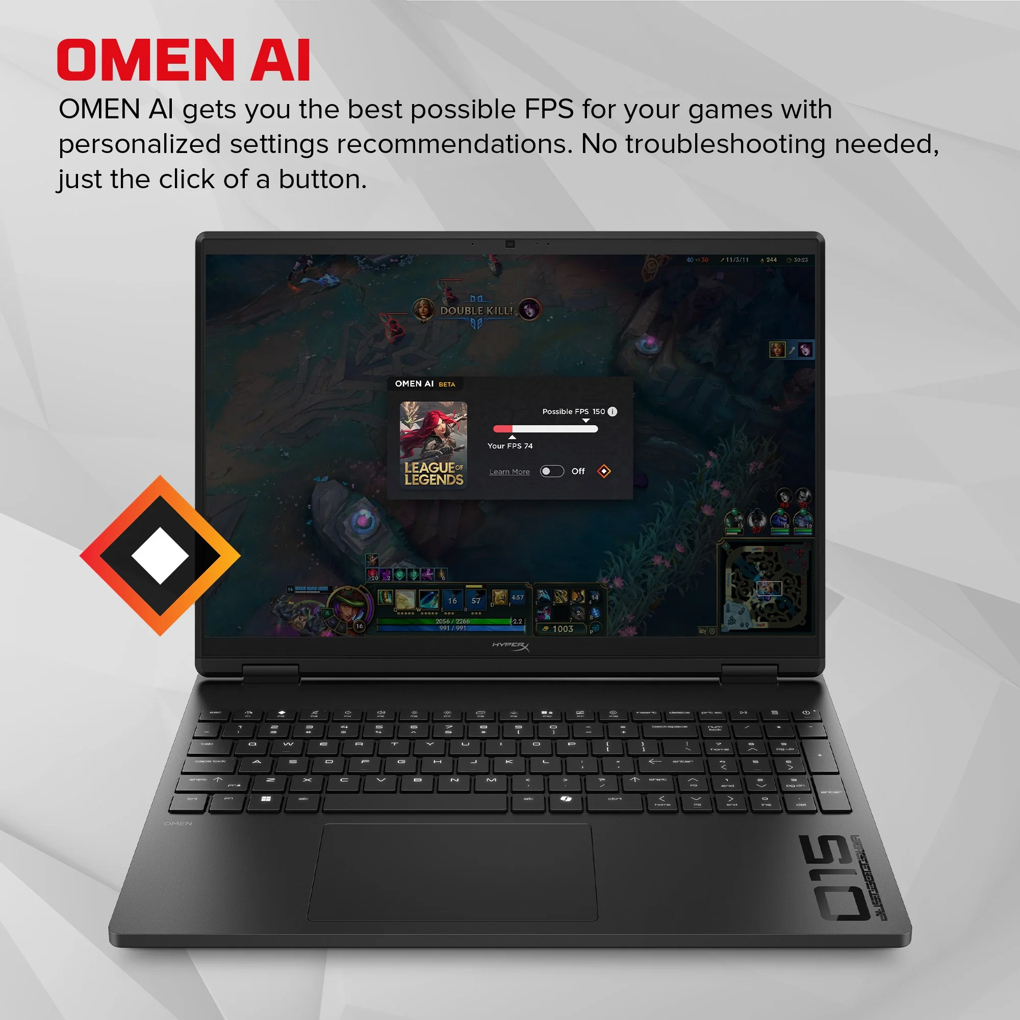 HyperX OMEN 15 inch Gaming Laptop PC 15, Windows 11 Home, 15.3", Intel® Core™ i7, 16GB RAM, 1TB SSD, NVIDIA® GeForce RTX™ 5060, 2.5K, Shadow black - Image 4