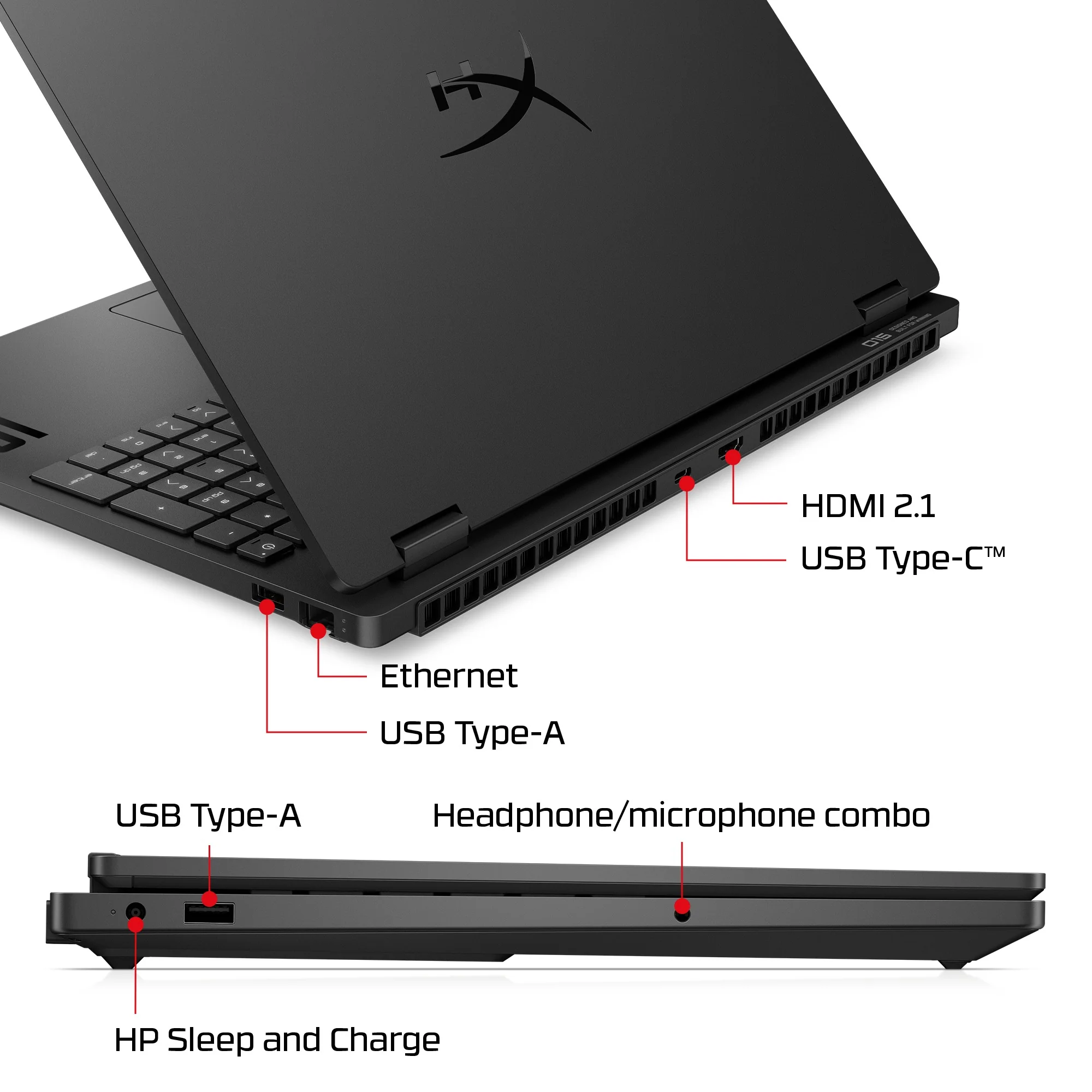 HyperX OMEN 15 inch Gaming Laptop PC 15, Windows 11 Home, 15.3", Intel® Core™ i7, 16GB RAM, 1TB SSD, NVIDIA® GeForce RTX™ 5060, 2.5K, Shadow black - Image 9