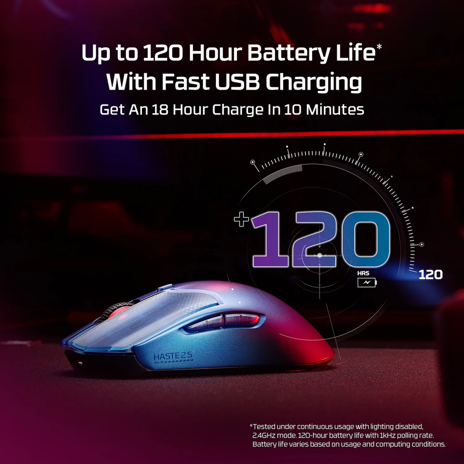 HyperX Pulsefire Haste 2 S Wireless Gaming Mouse - Image 3