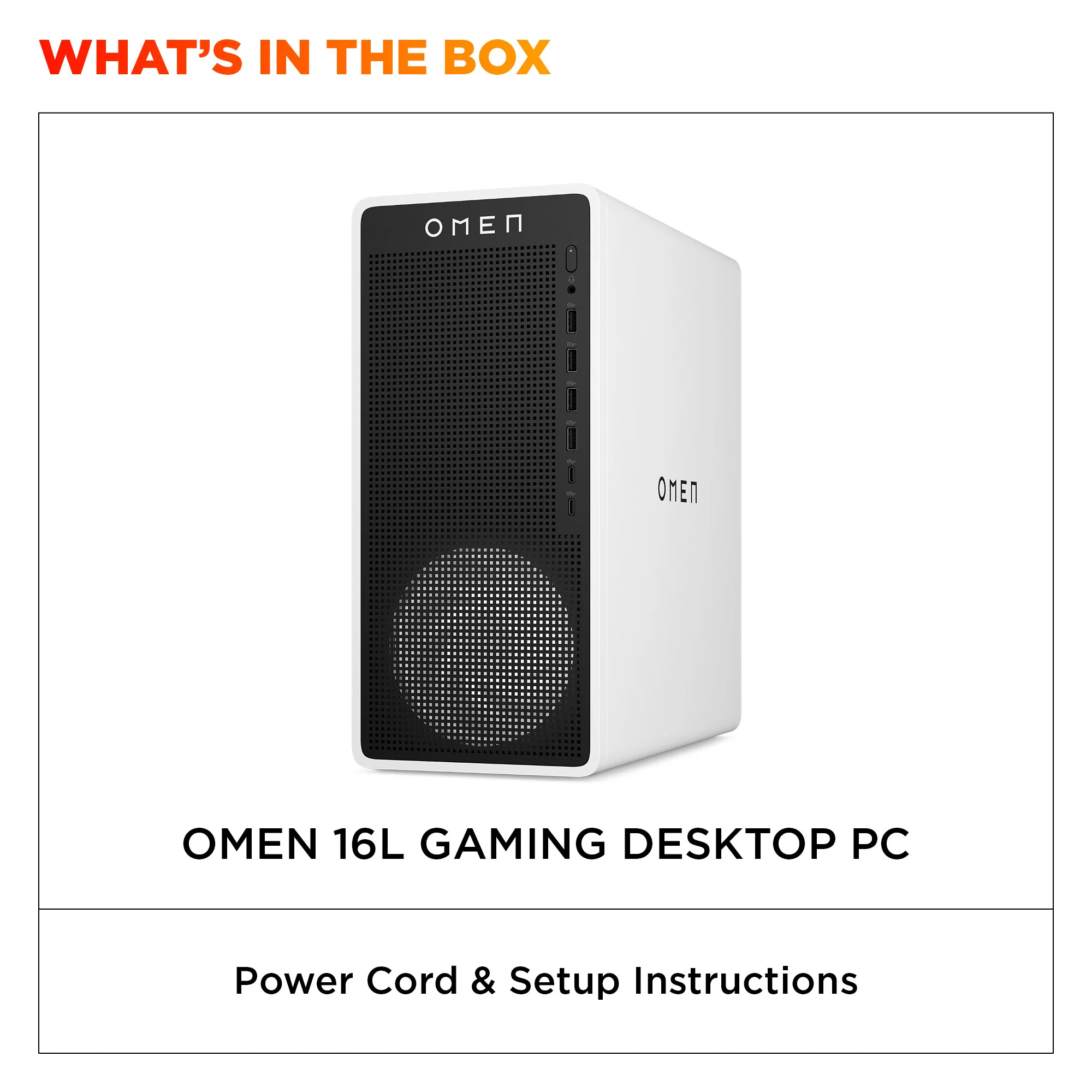 OMEN 16L Gaming Desktop PC TG03-0055t PC, Windows 11 Home, Intel® Core™ i5, 16GB RAM, 512GB SSD, NVIDIA® GeForce RTX™ 3050, Ceramic white - Image 10