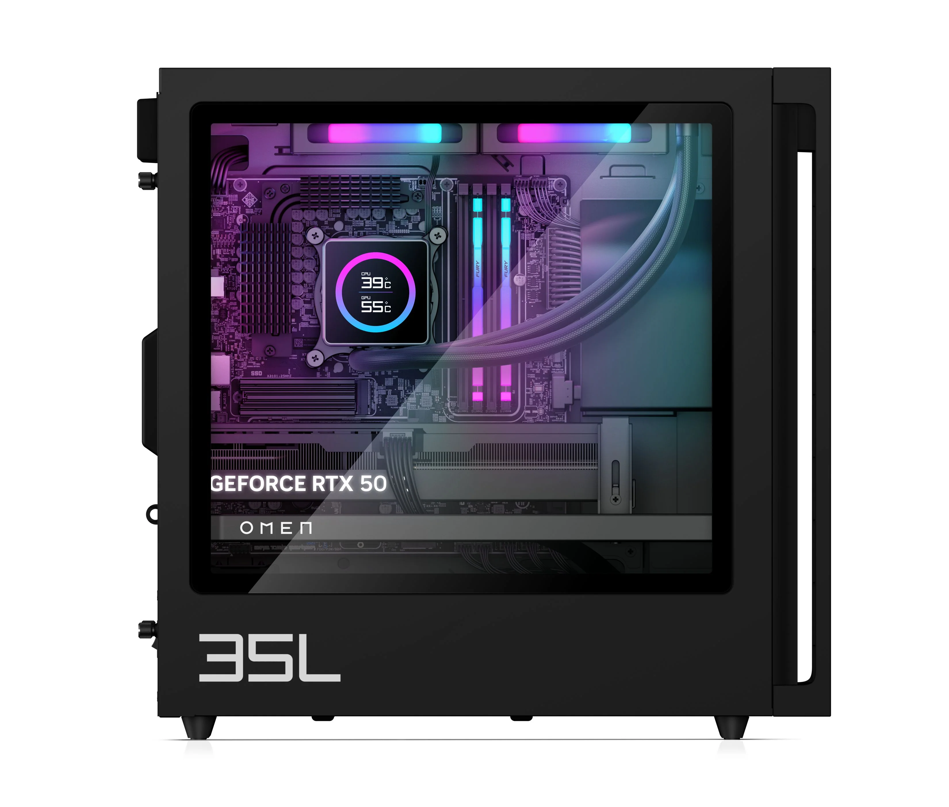 OMEN 35L Gaming Desktop GT16-0107t PC, Windows 11 Home, Intel® Core™ Ultra 7, 32GB RAM, 1TB SSD, NVIDIA® GeForce RTX™ 5070, Black - Image 12