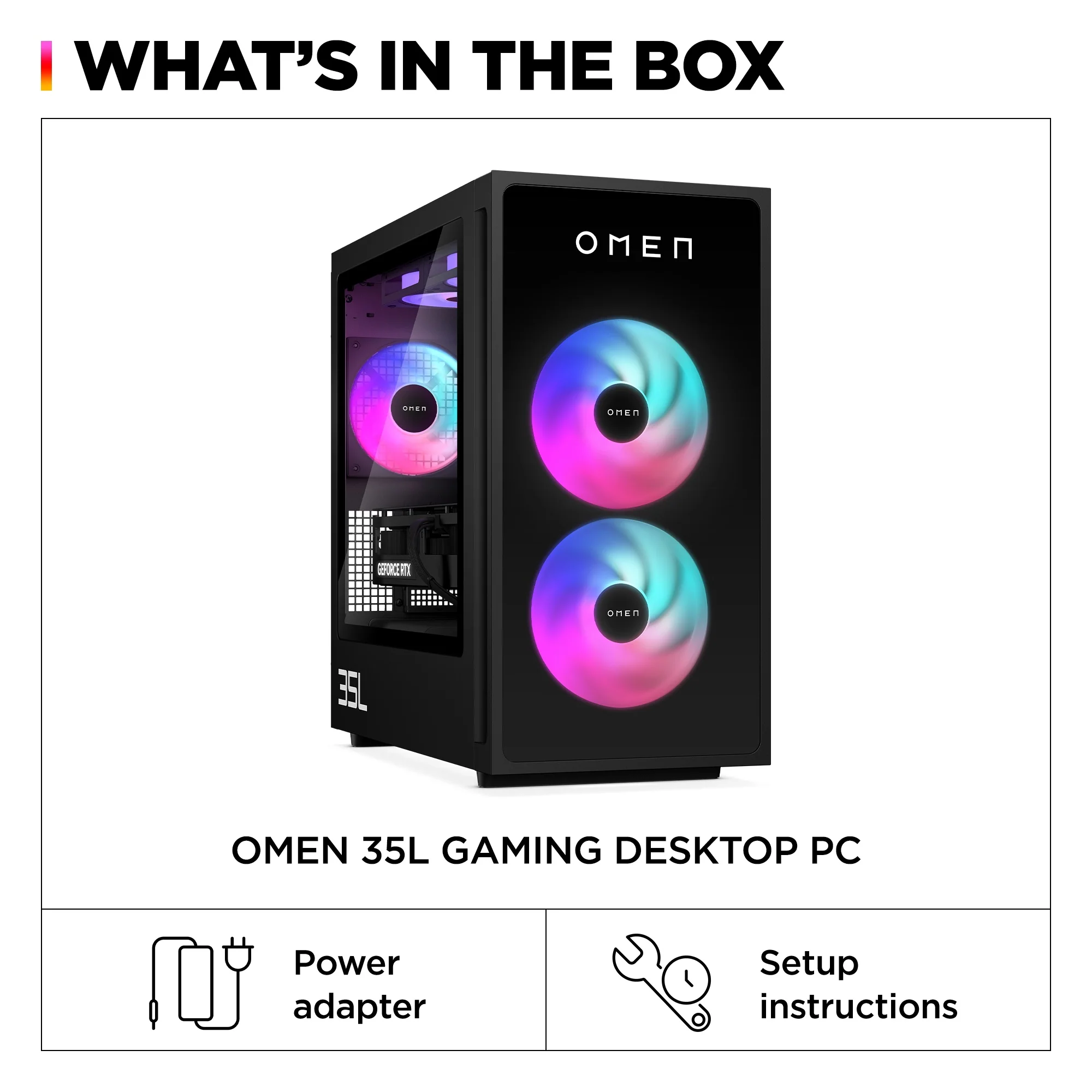 OMEN 35L Gaming Desktop GT16-0107t PC, Windows 11 Home, Intel® Core™ Ultra 7, 32GB RAM, 1TB SSD, NVIDIA® GeForce RTX™ 5070, Black - Image 8