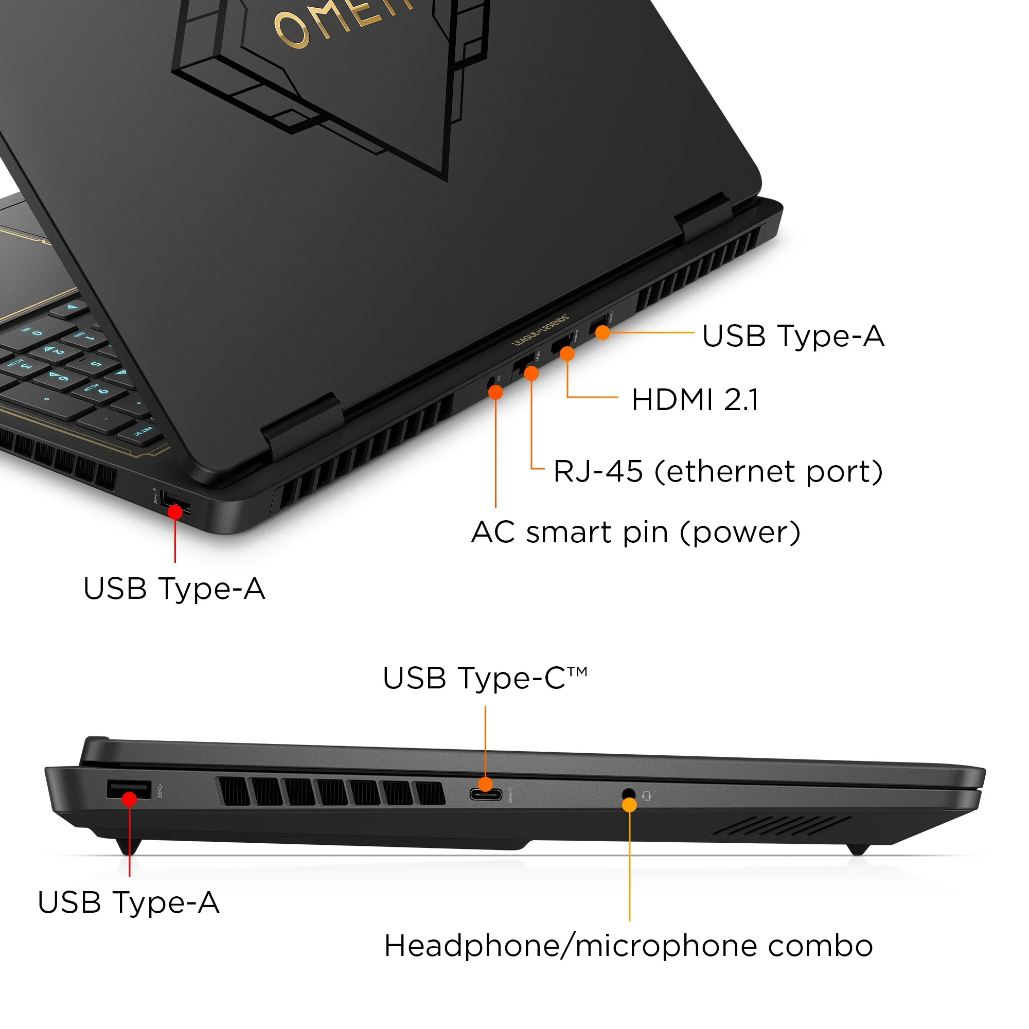 OMEN Gaming Laptop 16, Windows 11 Home, 16", Intel® Core™ i7, 32GB RAM, 1TB SSD, NVIDIA® GeForce RTX™ 5070, WQXGA, Shadow black (League of Legends Limited Edition) - Image 10