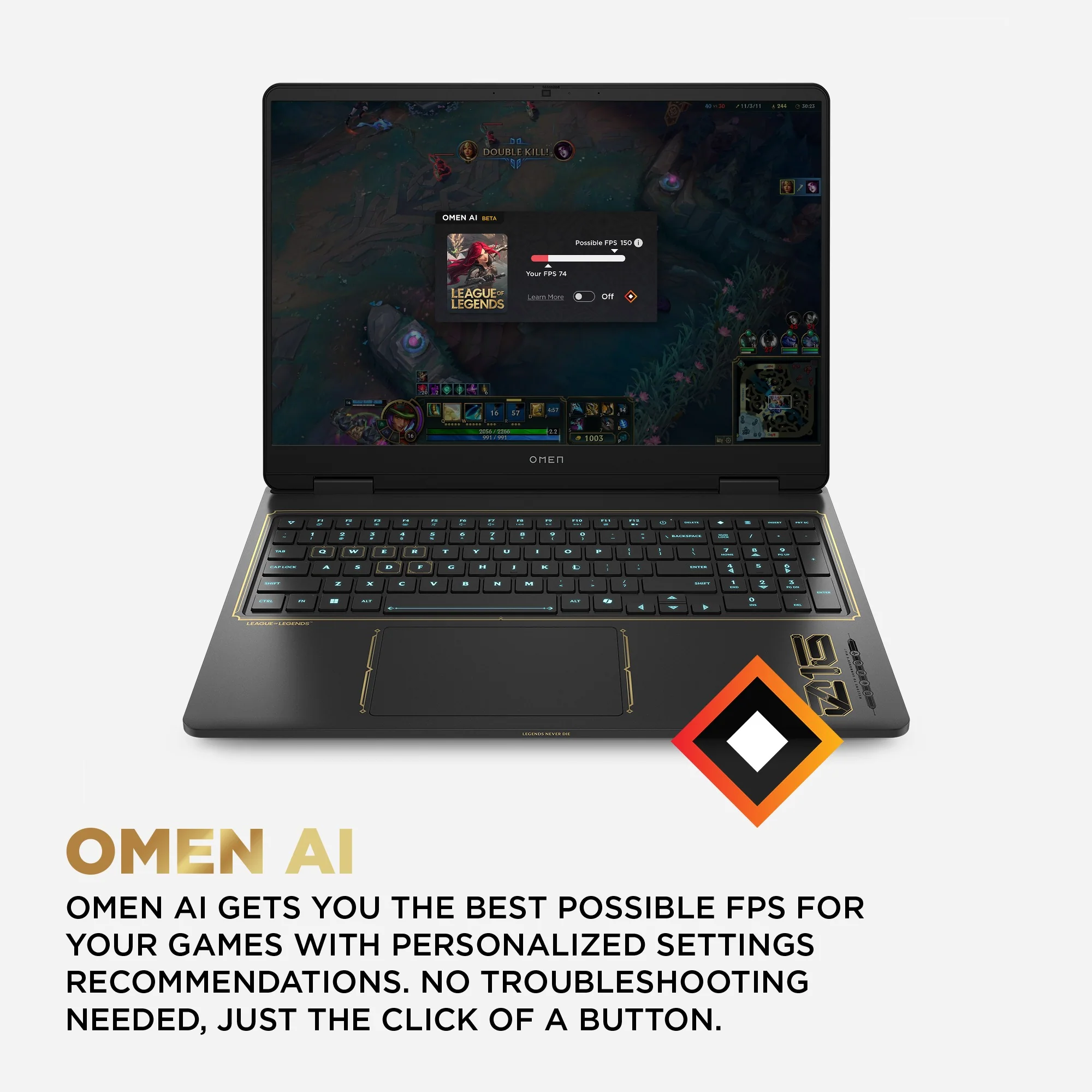 OMEN Gaming Laptop 16, Windows 11 Home, 16", Intel® Core™ i7, 32GB RAM, 1TB SSD, NVIDIA® GeForce RTX™ 5070, WQXGA, Shadow black (League of Legends Limited Edition) - Image 3
