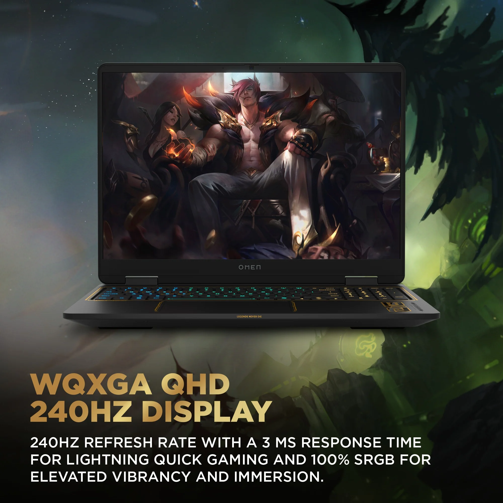 OMEN Gaming Laptop 16, Windows 11 Home, 16", Intel® Core™ i7, 32GB RAM, 1TB SSD, NVIDIA® GeForce RTX™ 5070, WQXGA, Shadow black (League of Legends Limited Edition) - Image 6