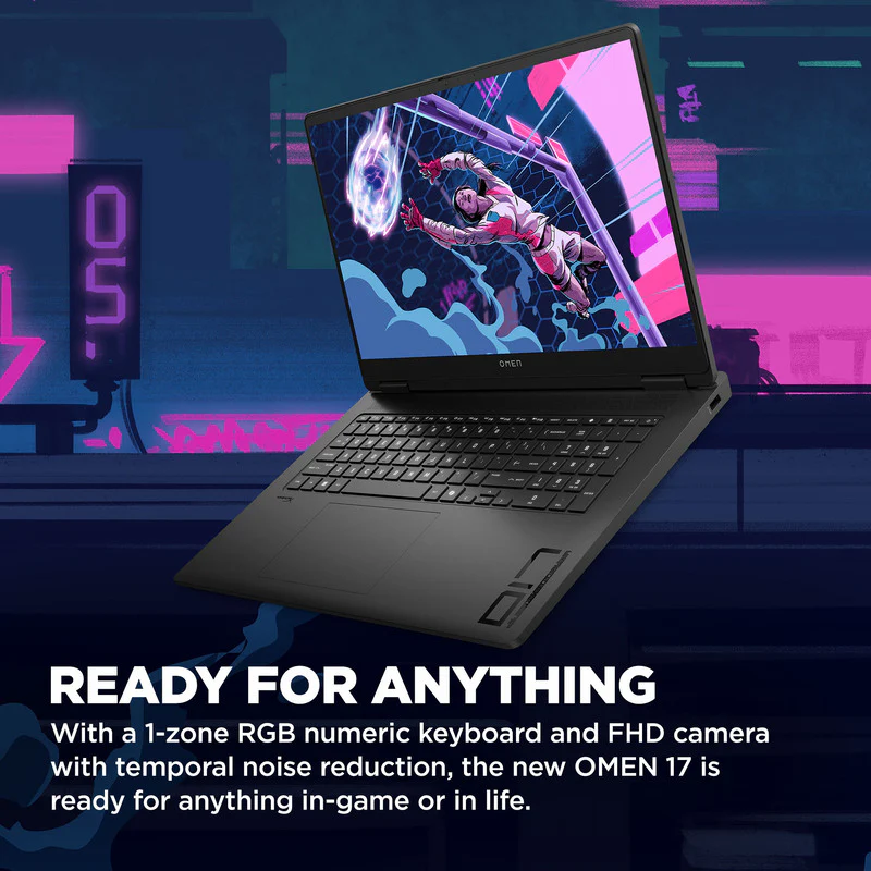 OMEN Gaming Laptop 17-db0047nr 17.3", Windows 11 Home,  AMD Ryzen™ 7, 16GB RAM, 1TB SSD, NVIDIA® GeForce RTX™ 4070, QHD, Shadow black - Image 4