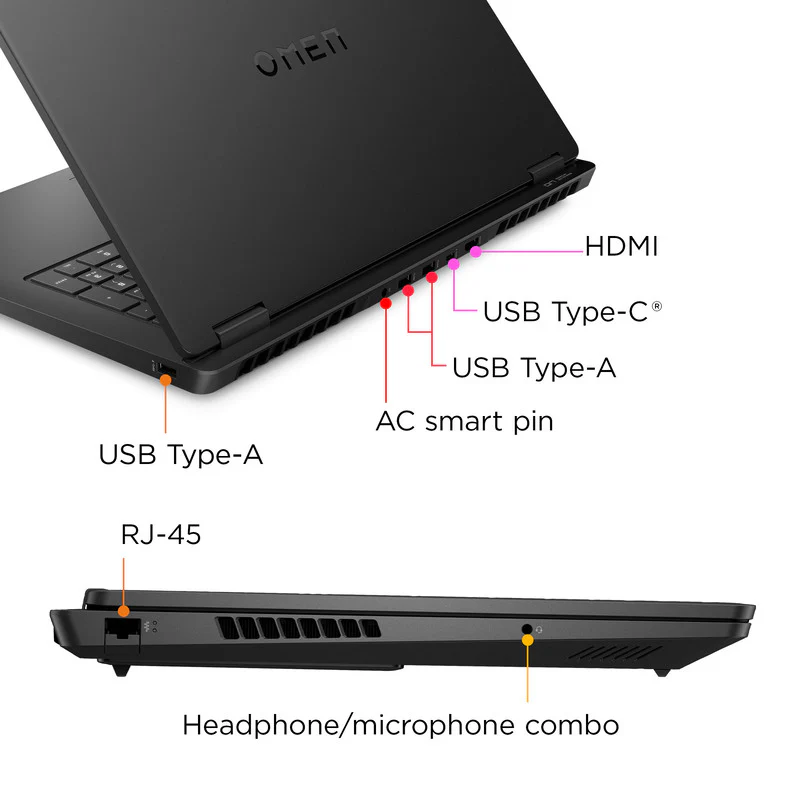 OMEN Gaming Laptop 17-db0047nr 17.3", Windows 11 Home,  AMD Ryzen™ 7, 16GB RAM, 1TB SSD, NVIDIA® GeForce RTX™ 4070, QHD, Shadow black - Image 7