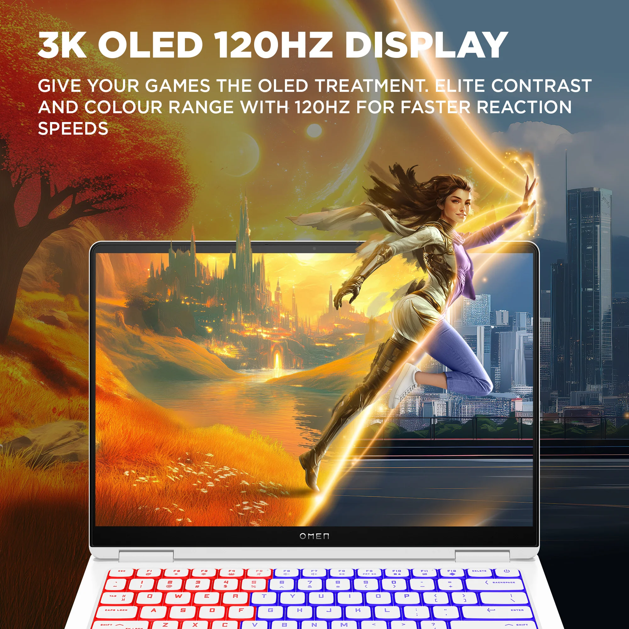 OMEN Transcend Laptop 14-fb1047nr 14", Windows 11 Home,  Intel® Core™ Ultra 7, 16GB RAM, 1TB SSD, NVIDIA® GeForce RTX™ 5060, 3K, Ceramic white - Image 4