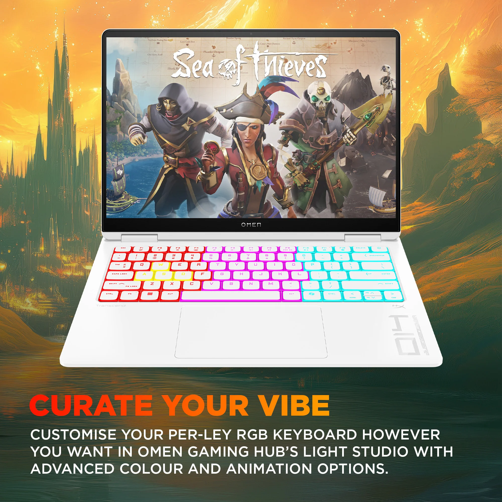 OMEN Transcend Laptop 14-fb1047nr 14", Windows 11 Home,  Intel® Core™ Ultra 7, 16GB RAM, 1TB SSD, NVIDIA® GeForce RTX™ 5060, 3K, Ceramic white - Image 5