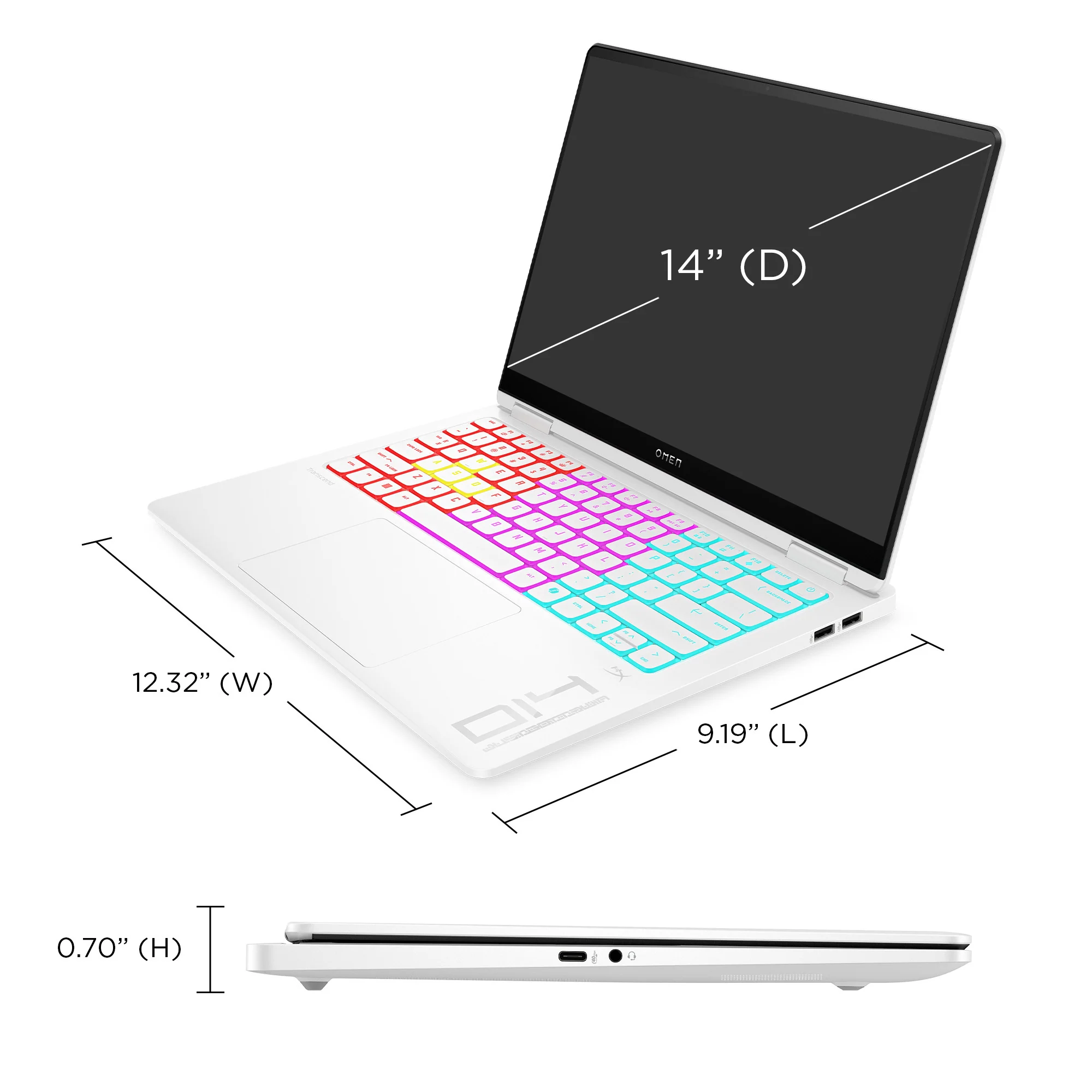 OMEN Transcend Laptop 14-fb1047nr 14", Windows 11 Home,  Intel® Core™ Ultra 7, 16GB RAM, 1TB SSD, NVIDIA® GeForce RTX™ 5060, 3K, Ceramic white - Image 8