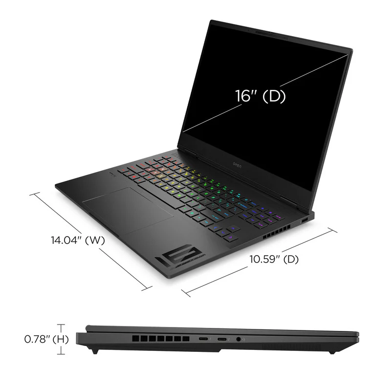 OMEN Transcend Laptop 16-u1047nr 16", Windows 11 Home,  Intel® Core™ i7, 32GB RAM, 1TB SSD, NVIDIA® GeForce RTX™ 4070, WQXGA, Shadow black - Image 17