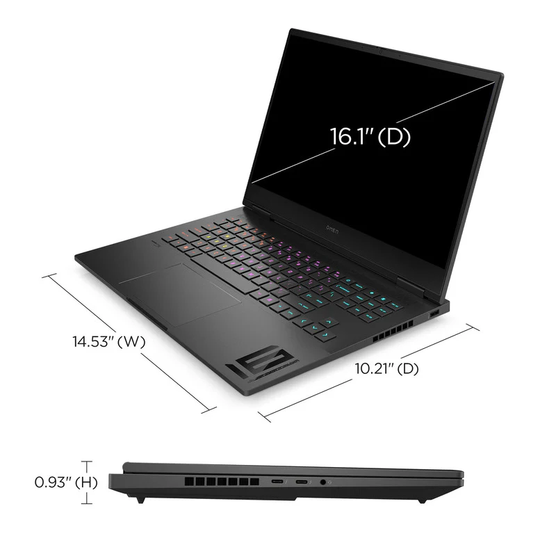 OMEN Transcend Laptop 16-u1047nr 16", Windows 11 Home,  Intel® Core™ i7, 32GB RAM, 1TB SSD, NVIDIA® GeForce RTX™ 4070, WQXGA, Shadow black - Image 5
